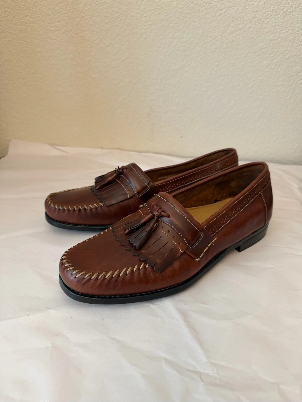 Weejuns Men's Brown Tassel Kiltie Leather Loafers Sz 13D